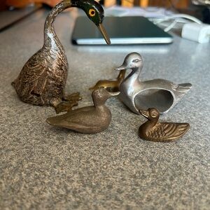 Vintage brass ducks